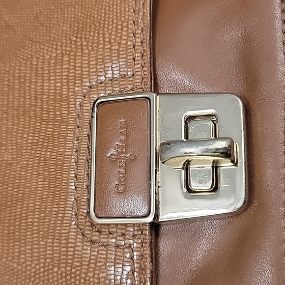 Cole Haan Snake-Print Brown Leather Mini Crossbody W/ Gold Hardware - Picture 7 of 11